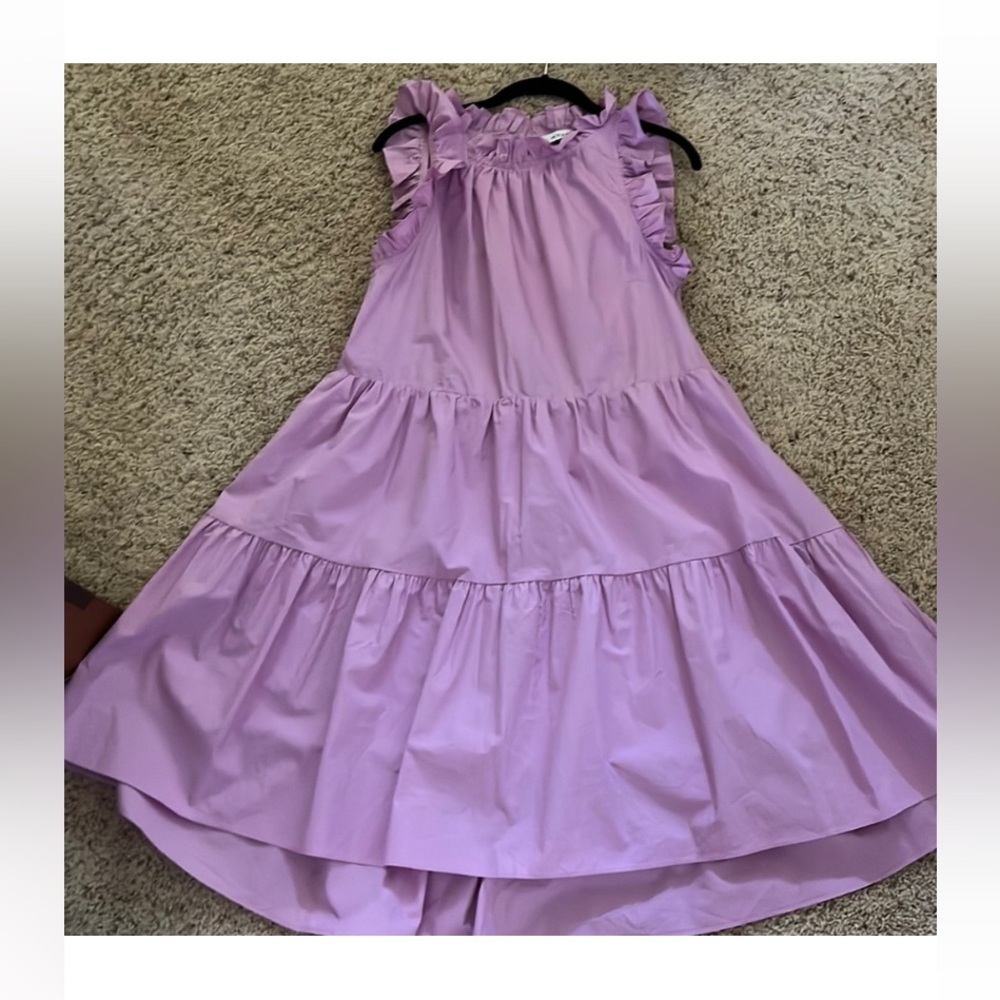 moodie Lavender Ruffle Tiered Midi Dress